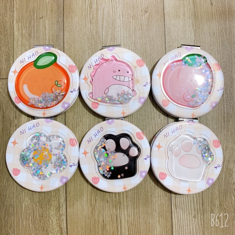 Gương mini hai mặt siêu xinh tròn nước nổi