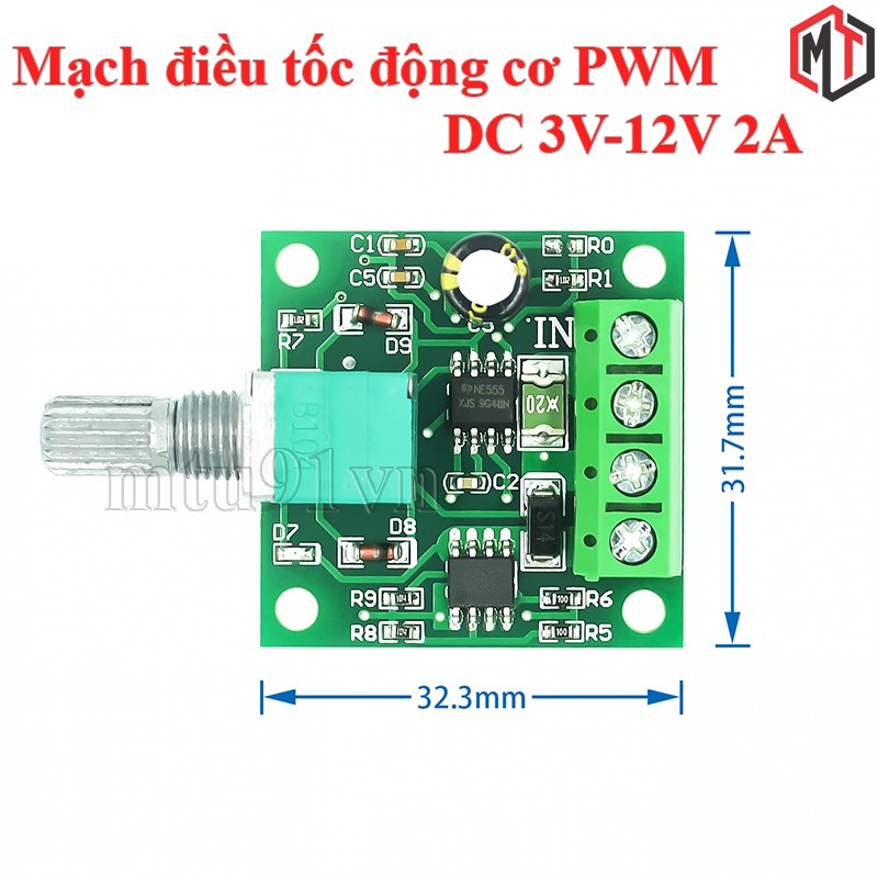 Mạch điều tốc động cơ PWM 2A DC 3V-12V