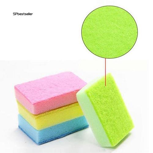 10 miếng mút rửa chén đĩa thiết kế 1 mặt nhám tiện dụng kích thước 7x10x3cm