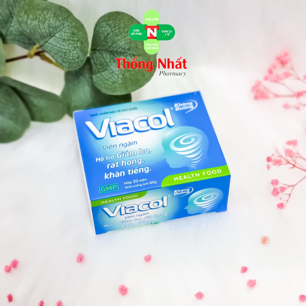 Kẹo ngậm thảo mộc giảm ho đau họng không đường Viacol Vietnat hộp 20 viên