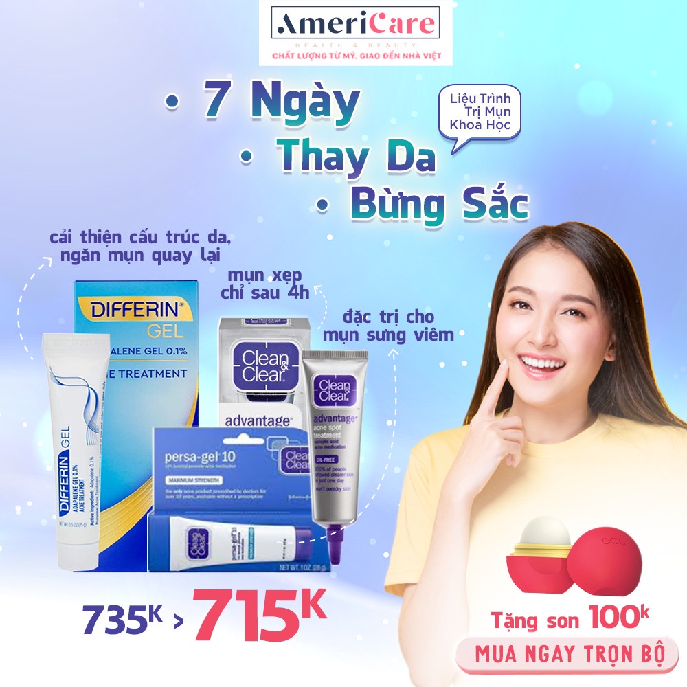 Bộ Sản phẩm Hỗ Trợ Mụn - Treatment, Chấm mụn, cải thiện sâu dưới da, ngăn mụn quay lại