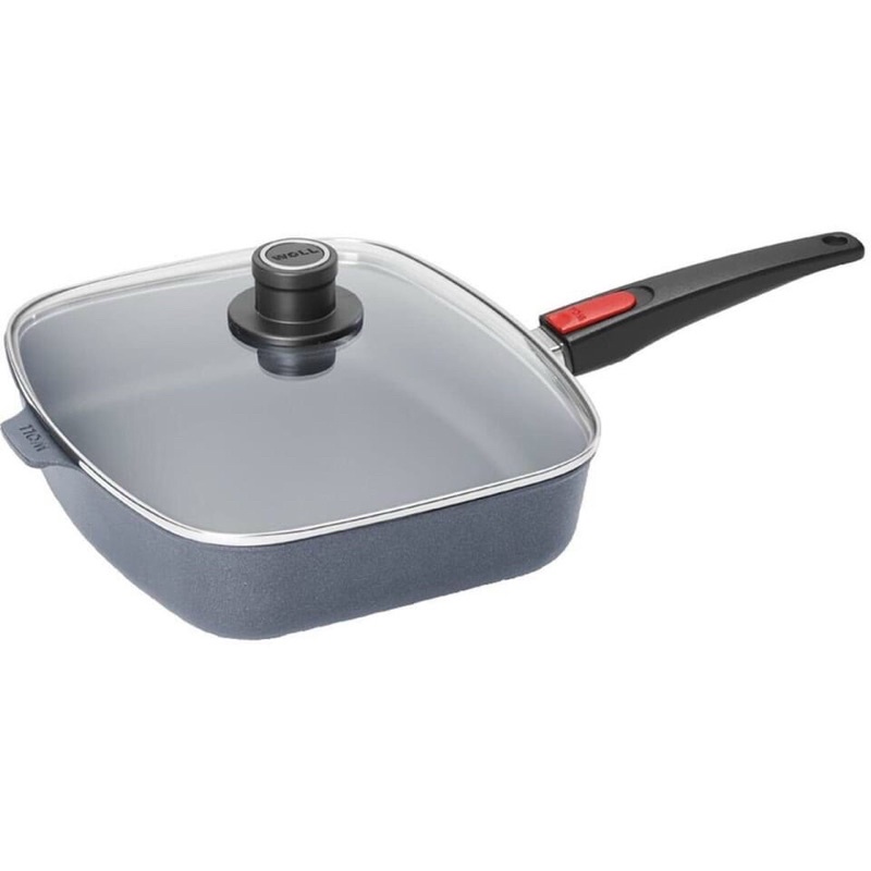 Chảo hình chữ nhật Woll Diamond Lite Pans Rectangular 30 x 26 cm kèm vung kính - made in germany