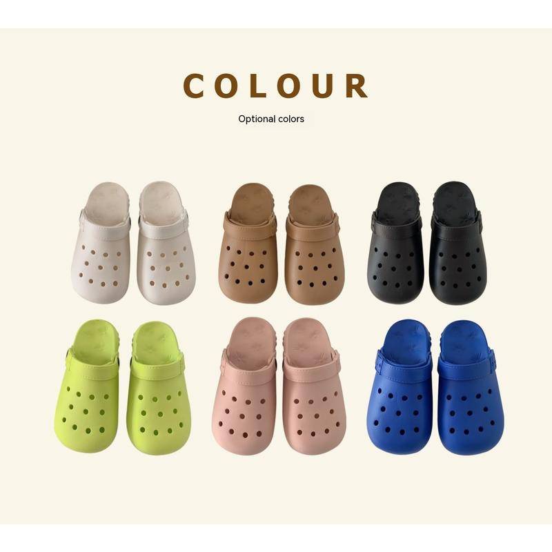 Dép crocs xixitiao màu trơn bằng eva êm nhẹ đế mềm chống trượt đục lỗ thoáng khí unisex