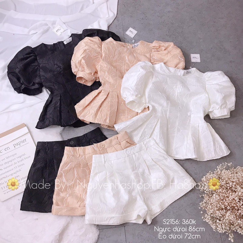 Sét peplum tapta #bigsize 55=&gt;85kg tuỳ chiều cao ib để shop tư vấn size