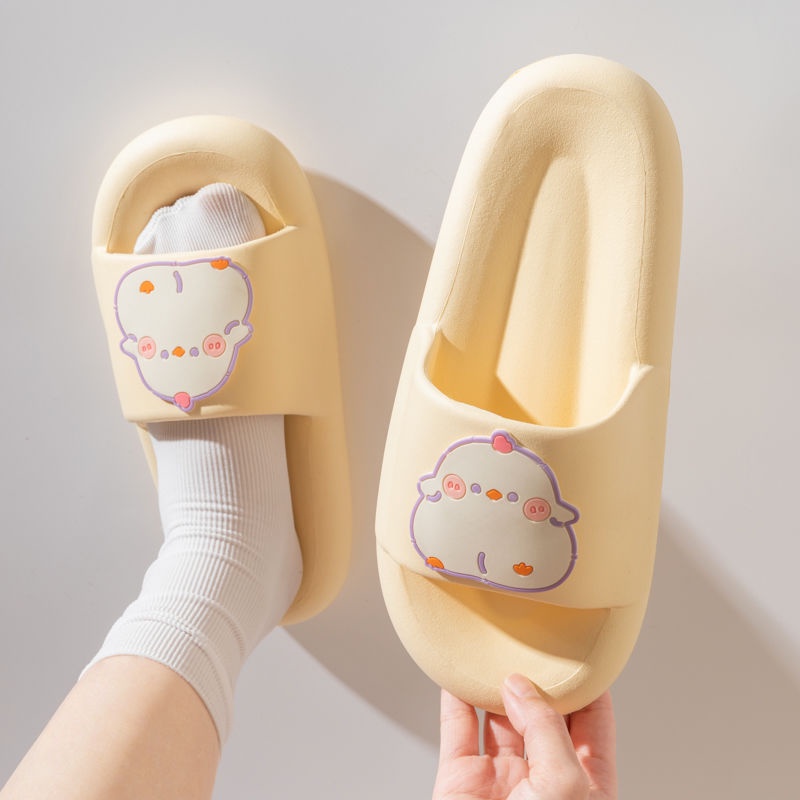 Hàng Có Sẵn Dép Đi Trong Nhà Đế Dày Chống Trượt Phong Cách Mới Dành Cho Học Sinh Nữ @