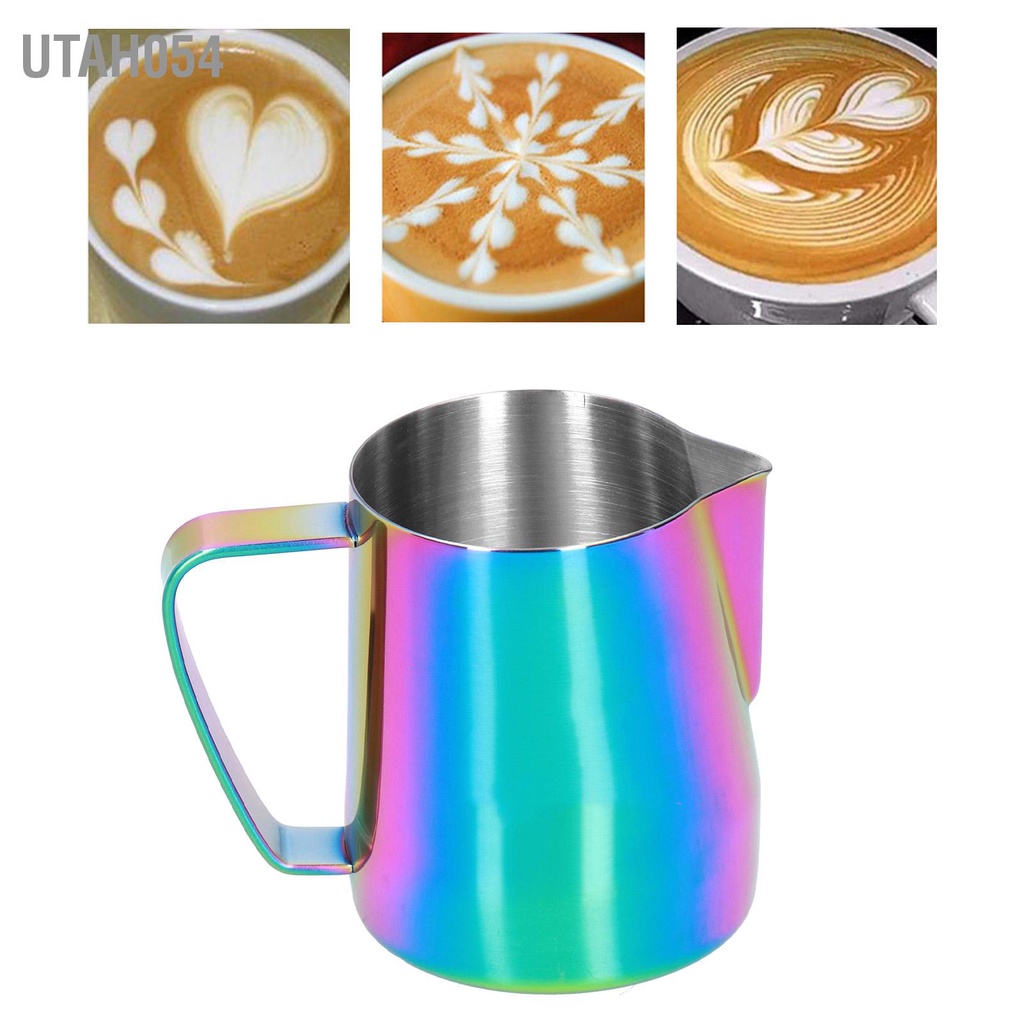 Utah054 Bình tạo bọt sữa bằng thép không gỉ Miệng nhọn Cốc làm lạnh cà phê cho nhà bếp