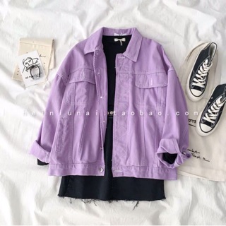 [ORDER] ÁO KHOÁC DENIM ULZZANG TÍM KÈM ẢNH THẬT 7-15DAYS