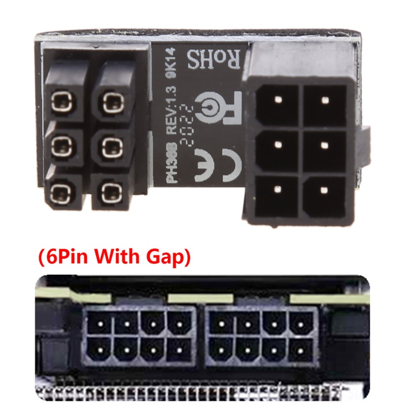 Cáp Chuyển Đổi ATX6PIN 180 Độ ATX-6Pin Đực Sang 6Pin Cái Cho Thẻ Đồ Họa