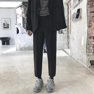[May Thủ Công]Quần Tây, Quần Vải Nam Màu Đen Dáng Baggy Vải Co Giãn, Không Xù Phong Cách Hàn Quốc Hot Trend 2020-V01
