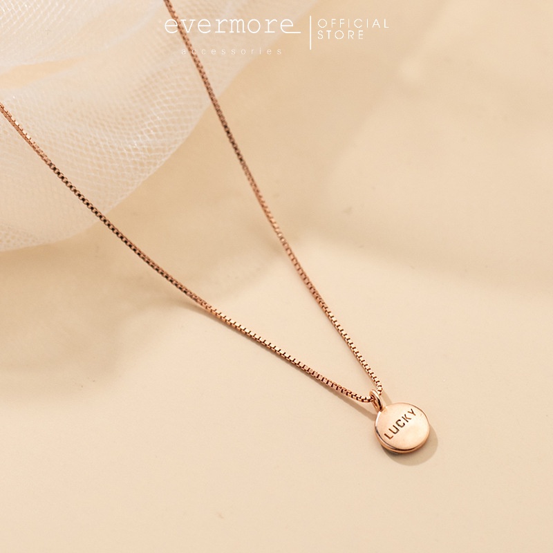Dây chuyền bạc EVERMORE, vòng cổ bạc Lucky thanh lịch, minimalism - D025