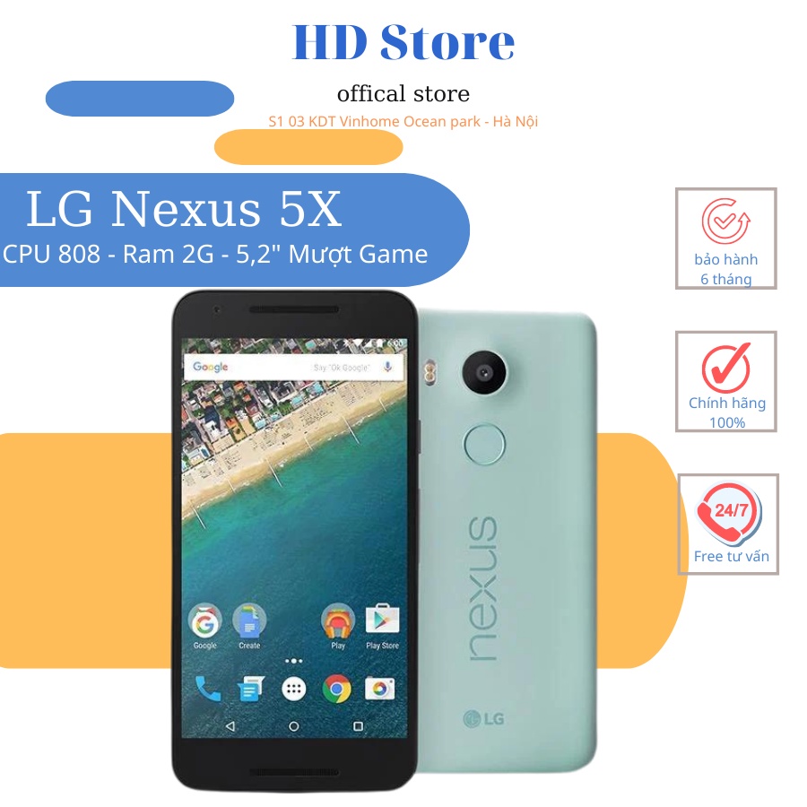 Điện thoại cũ giá rẻ chơi game mượt - liên quân Google nexus 5X | Vân tay nhạy 5.2 INH Chip snapdragon 808 Android gốc