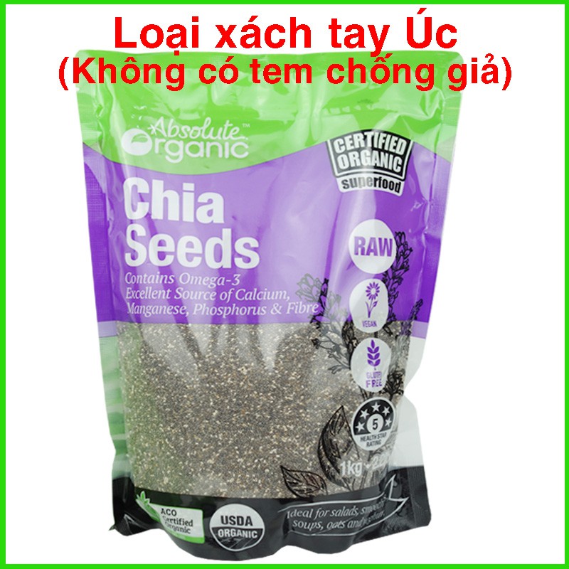 [HẠT CHIA] Hạt Chia Úc Absolute Organic - Hàng Chuẩn - Túi 1Kg