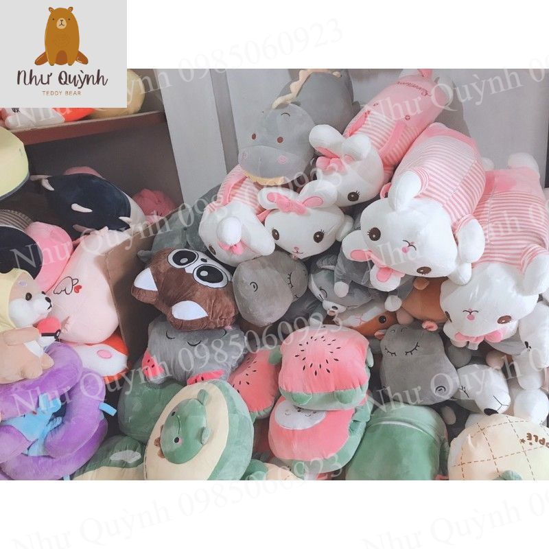 Bộ chăn gối văn phòng, Thỏ có chăn , Gối văn phòng 3in1 Chất Liệu Nhung Cao Cấp