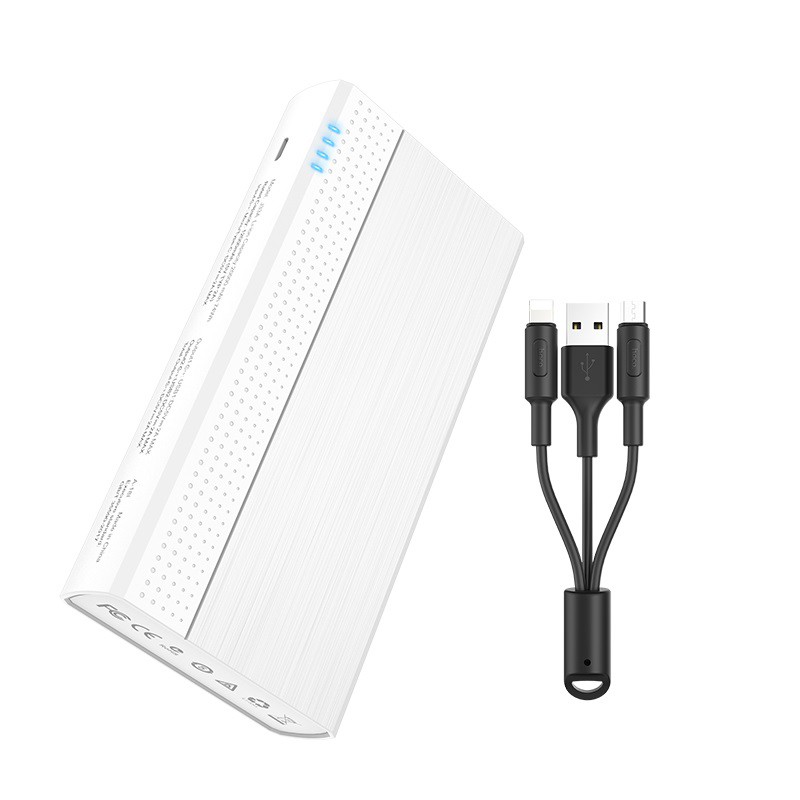 Sạc Dự Phòng Hoco J33A 20000 mAh - Kèm Dây Cáp Sạc iphone / micro usb 2in1 - Chính hãng