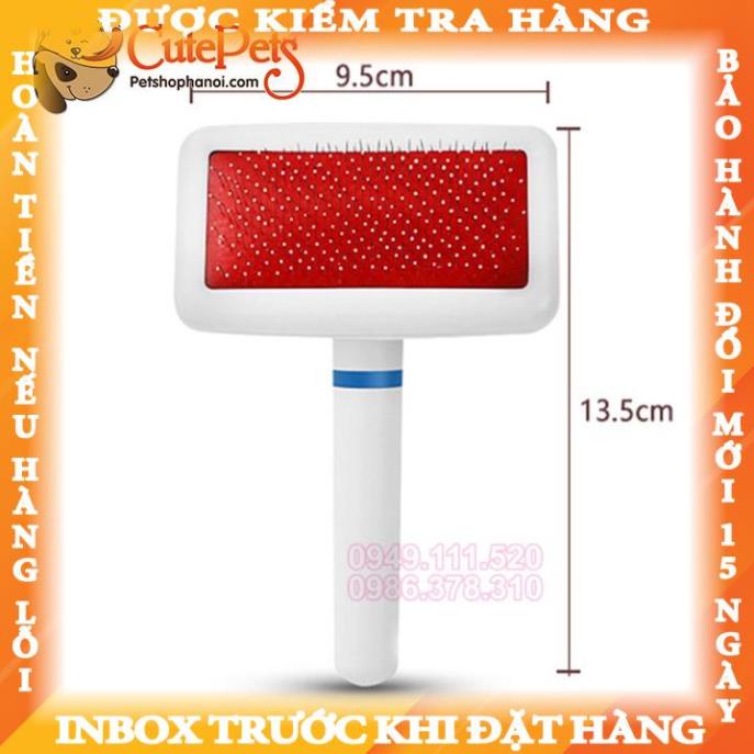 Lược chải lông rụng cho chó mèo đầu bọc nhựa cán trắng - CutePets phụ kiện chó mèo Pet shop Hà Nội nguyenhai