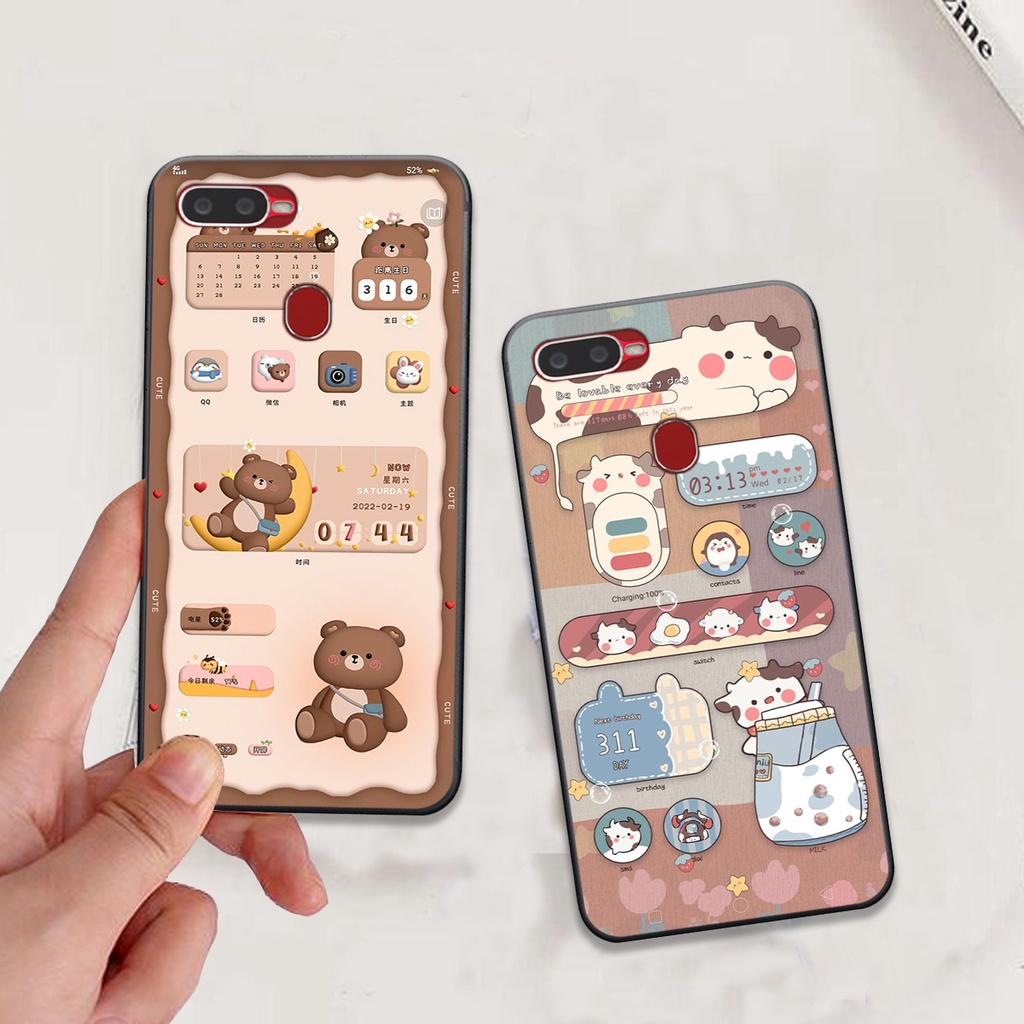 Ốp Oppo A5s / A7 / F9 / A12 bộ hình gấu , thỏ hồng cute dễ thương giá rẻ siêu bền