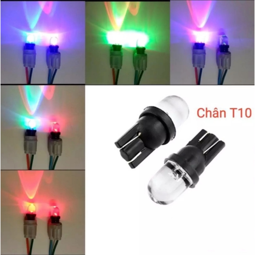 Đèn Led Xi Nhan 7 Màu Nhấp Nháy Dùng Để Làm Xinhan hoặc Demi Chân T10 (Giá 1 Bóng) Có Video Chi Tiết