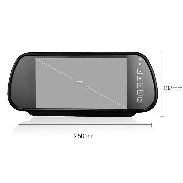 Màn Hình LCD Ốp Gương Ô Tô HD 7 Inch DC 12-24V