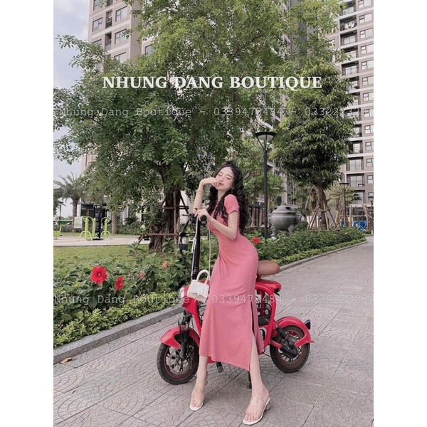 VÁY MAXI TĂM CỔ TRÒN CÓ GIÃN DÁNG DÀI CHẤT ĐẸP MS19892