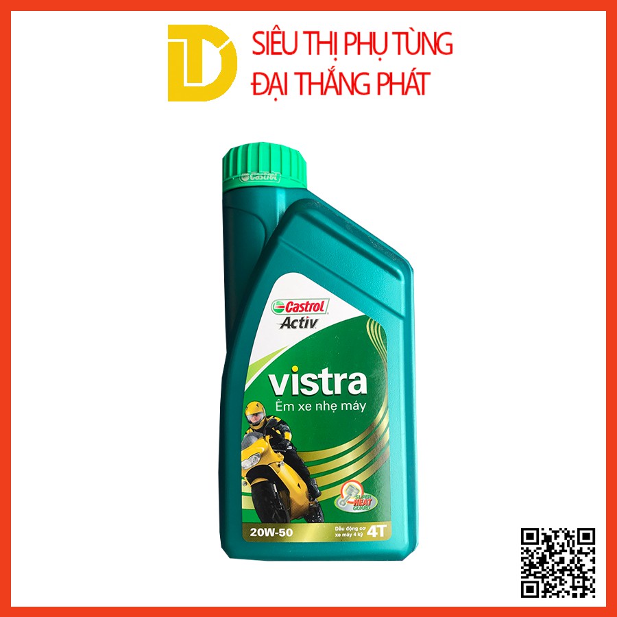 Dầu nhớt Castrol Vistra 20w50 800ml, 1L cho xe số