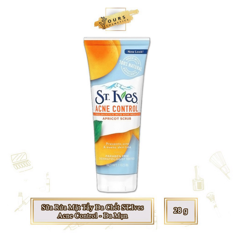 [Auth Mỹ] Tẩy Tế Bào Chết Da Mặt ST.Ives Hương Mơ Ngăn Ngừa Mụn Acne Control Apricot Scrub 170gr - Có Chứng Nhận Bộ Y Tế