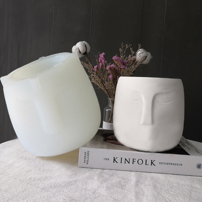 Khuôn silicone làm chậu hoa hình khuôn mặt phong cách Bắc Âu