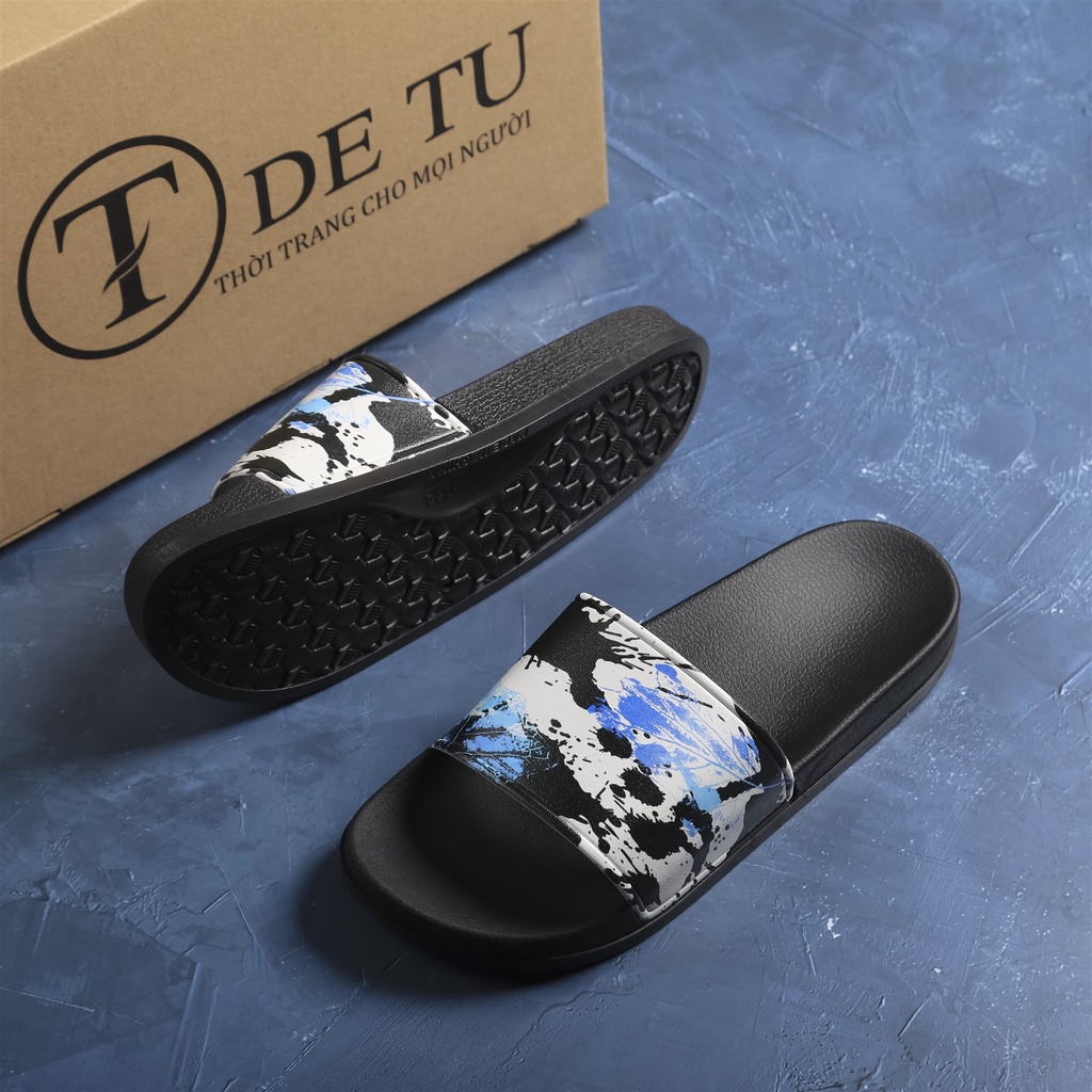Dép Quai Ngang Unisex DETU DNT18 (Đen/Đen)
