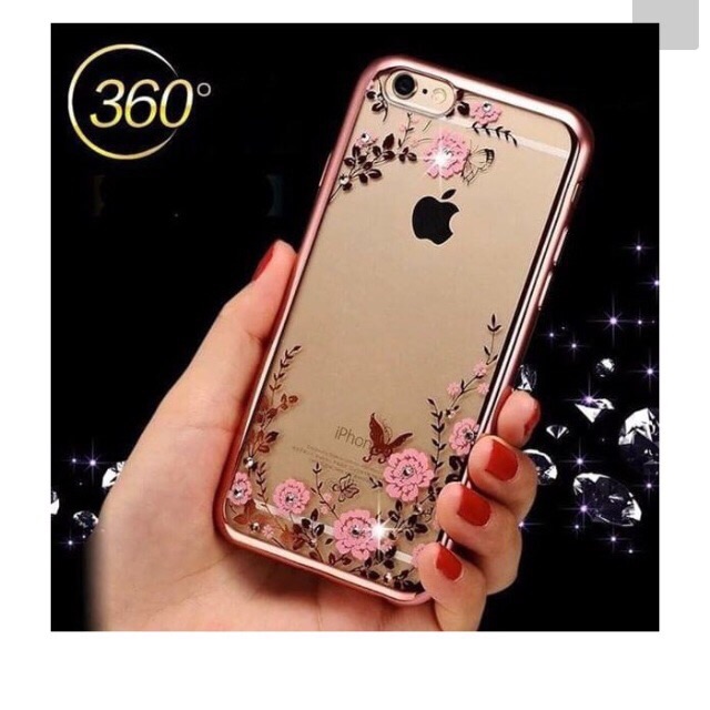 Ốp đính đá hoa đối xứng iphone , sam sung ,oppo