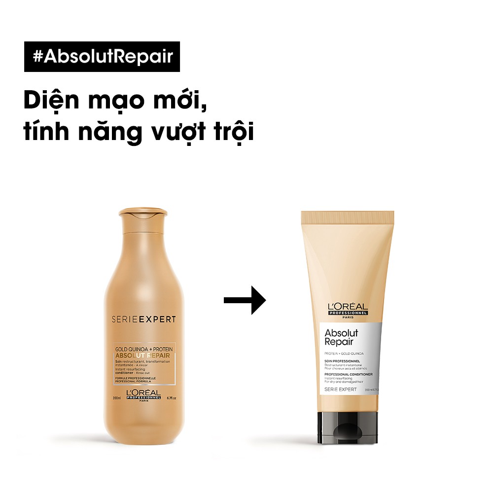 Dầu xả phục hồi hư tổn toàn diện Serie Expert Absolut Repair Gold 200ml