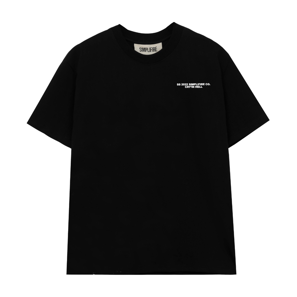 ÁO THUN T SHIRT SIMPLIFIRE PSYCHOPATH IN TRAME 100% COTTON MÀU ĐEN