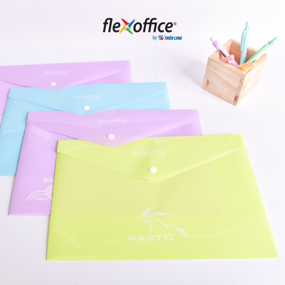 Bìa nút Pazto màu Pastel A4 Thiên Long Flexoffice FO-CBF009 - Màu ngẫu nhiên