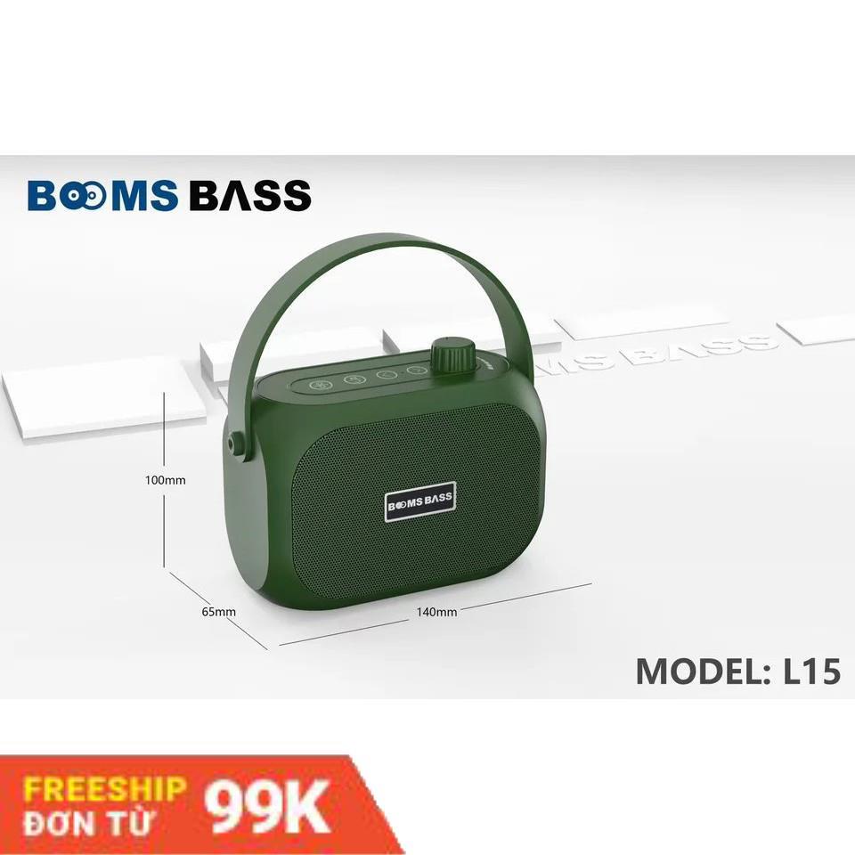 [Lỗi 1 Đổi 1] Loa BOOMS BASS L15 Không dây, Âm Thanh Như Video, Hỗ trợ thẻ nhớ,USB, Jack 3.5mm