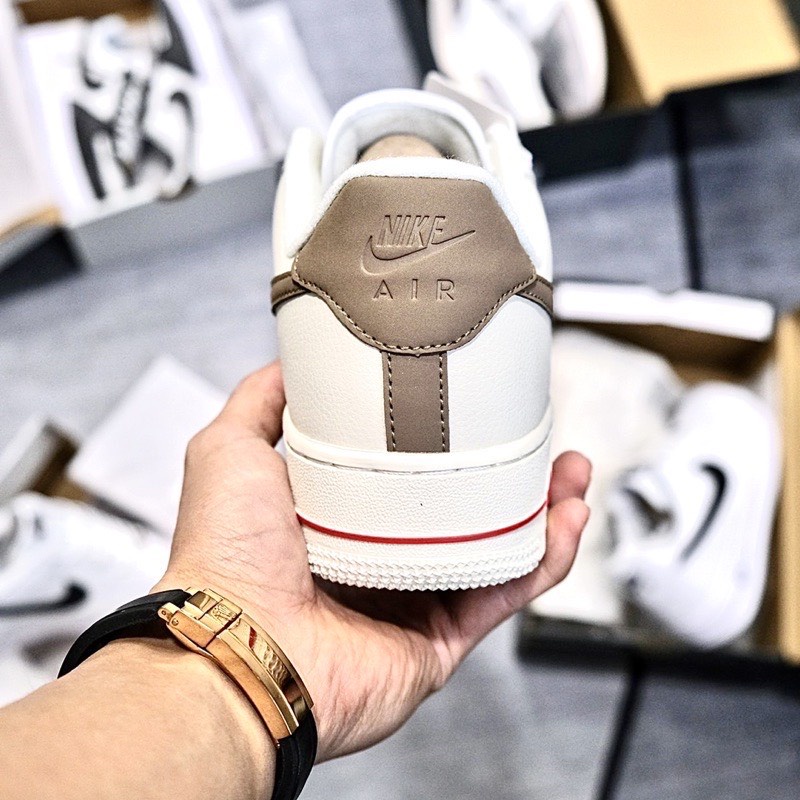 Giày Sneaker AF1 custom Vệt nâu, thể thao nam nữ Air Force 1 nâu trắng tặng box bảo vệ