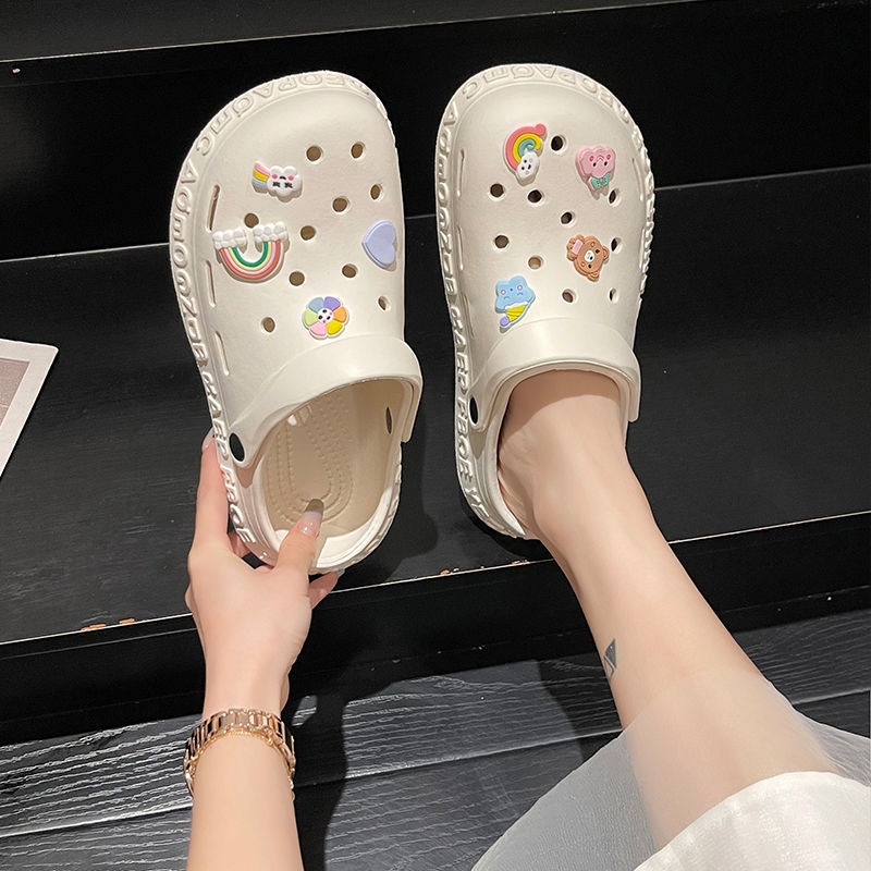 Dép Crocs Tăng Chiều Cao 5cm  - Quai Chéo Ngoài Trời