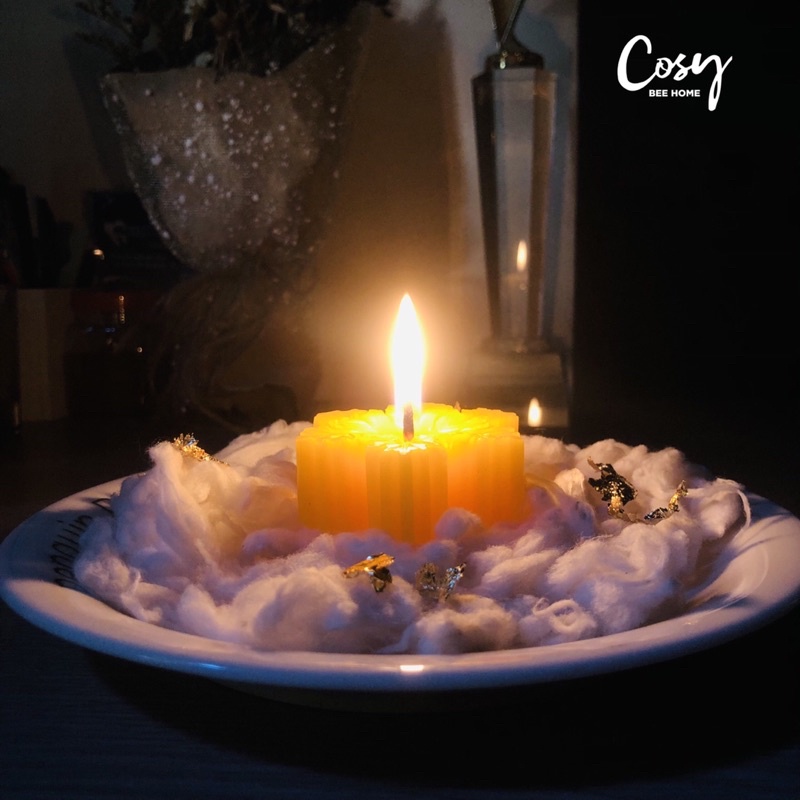 Nến trang trí Giáng sinh Noel Nến sáp ong bày bàn ăn lãng mạn nến sáp ong hình bông tuyết