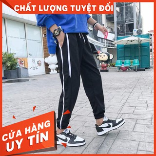 [SIÊU RẺ] QUẦN JOGGER THUN NỈ 3 SỌC - 2 MÀU ĐỎ ĐEN