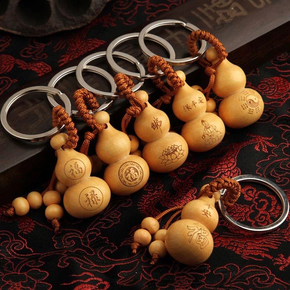 Móc Khóa Gỗ Đào May Mắn Dễ Thương