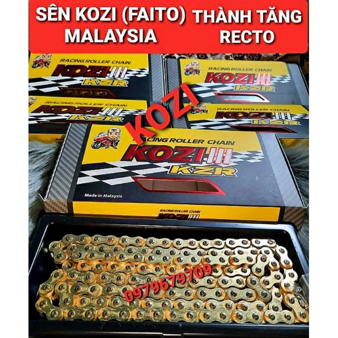 SÊN VÀNG KOZI 130L CHÍNH HÃNG MALAYSIA DÙNG CHO EXCITER/WINNER/SONIC 150/RAIDER/SATRIA/R15V3/MT15/GSX/FZ 150/GZ