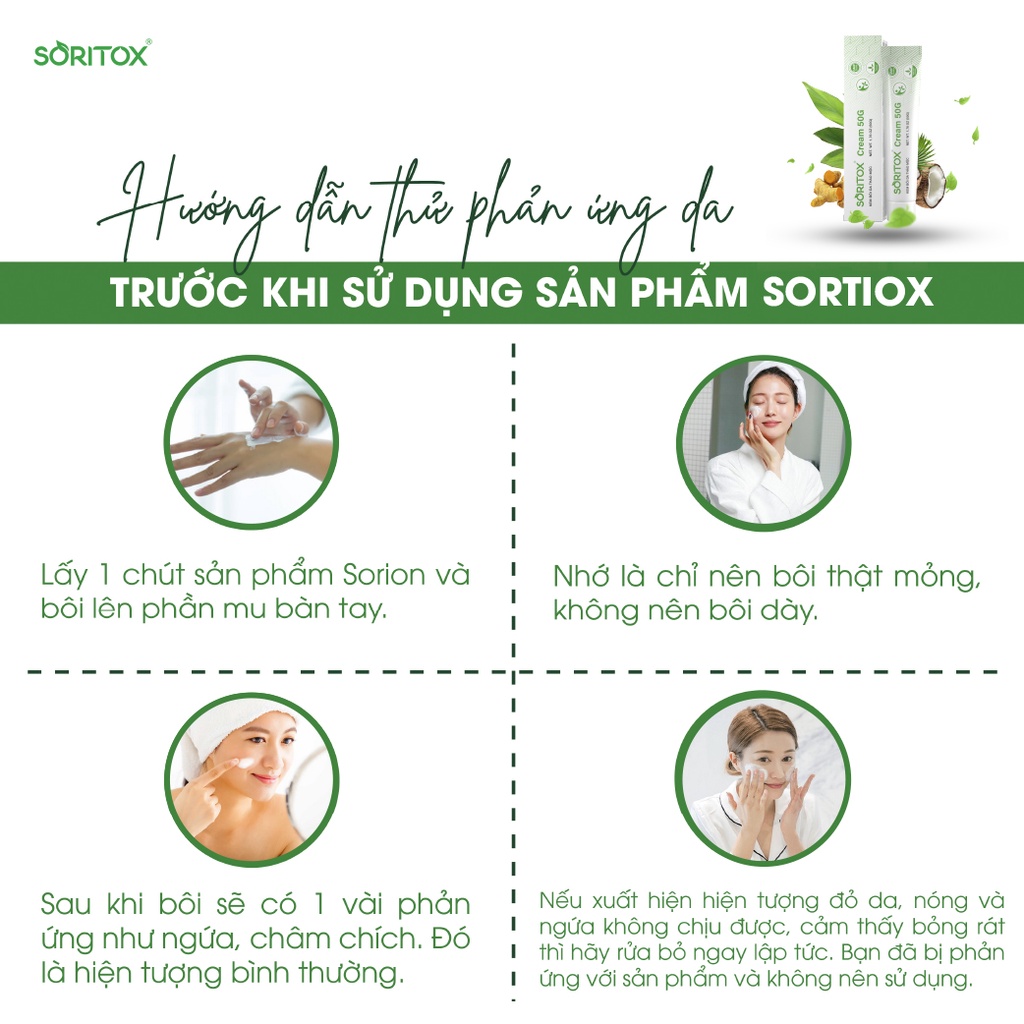 Kem bôi Vảy nến, Viêm da cơ địa, Chàm da, Nấm da, Hắc lào, Á sừng, Tiết bã, Chàm sữa, Dưỡng ẩm da - SORITOX CREAM 50GR