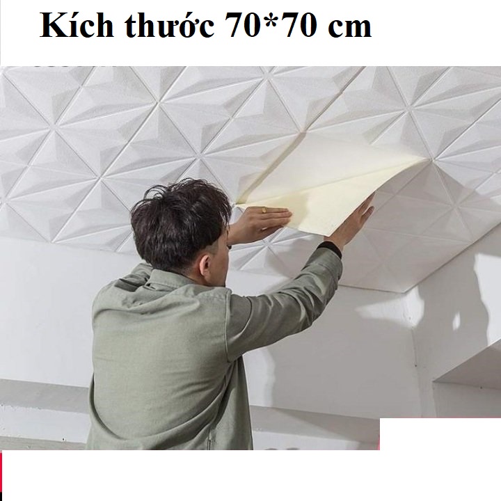 Xốp dán tường hoa văn kim cương 70x70cm
