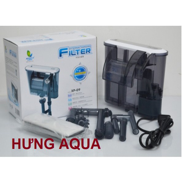 Lọc thác - Lọc thác bể cá XP-09 3.5W - Máy lọc thác bể cá cảnh bể thủy sinh 2 ngăn kèm lọc váng cho bể trên 30-50cm