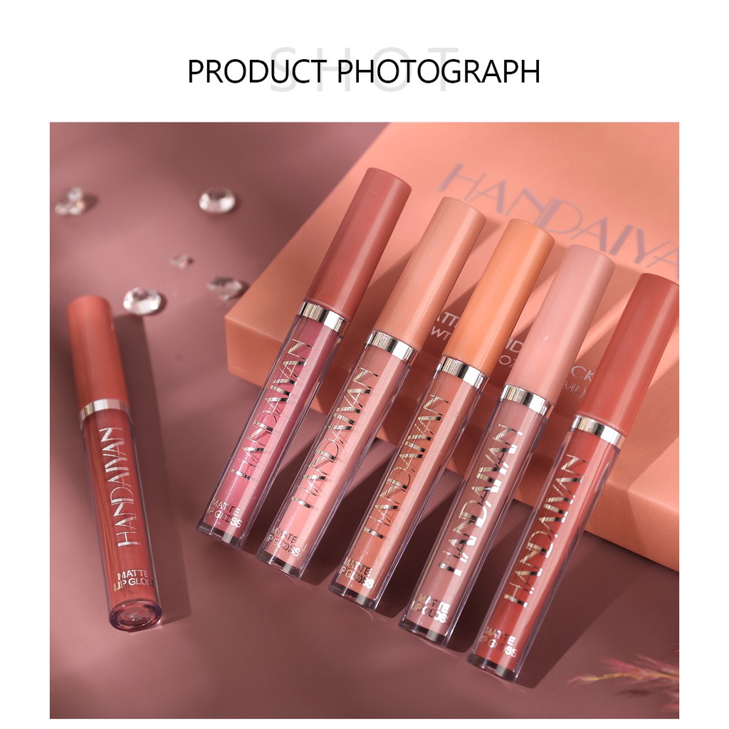 [Hàng mới về] Bộ 6 son kem nhung lì Handaiyan màu sắc quyến rũ cho nữ