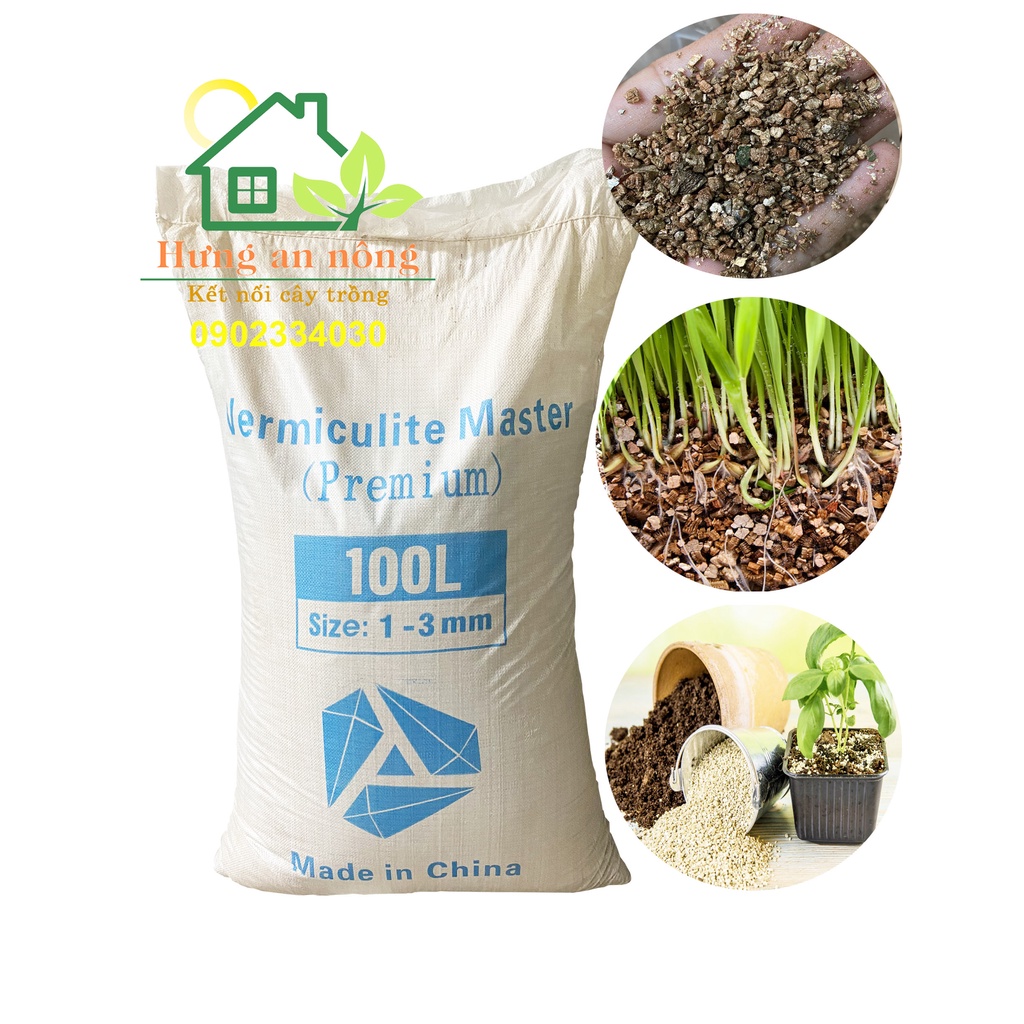 2 LÍT - Đá khoáng Vermiculite ( Vơ-mi ) 2-4mm, giá thể ươm mầm, trồng rau mầm ( 1 lít nặng tầm 190g )