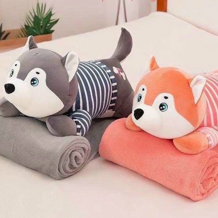 ( #chăn gối văn phòng ) Gấu Bông- Bộ Chăn Gối Văn Phòng 3 trong 1 Siêu Tiện Ích Hình Thú FHC989