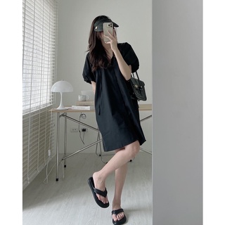 V0316 Váy thô tay bồng nơ Audrey