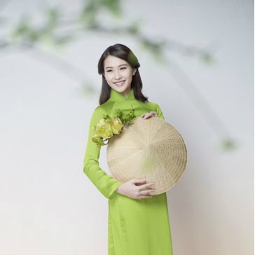 Freeship 99k TQ_BỘ ÁO DÀI LỤA XANH CỐM MAY TRUYỀN THỐNG