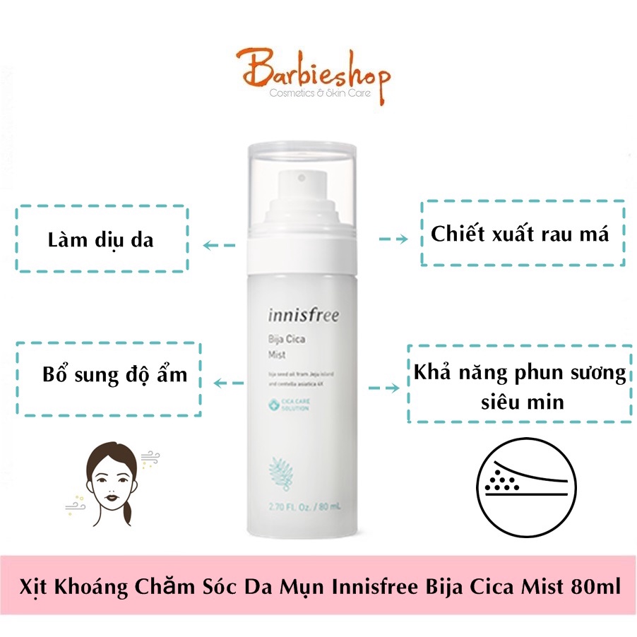 Xịt Khoáng Chăm Sóc Da Mụn Innisfree Bija Cica Mist 80ml