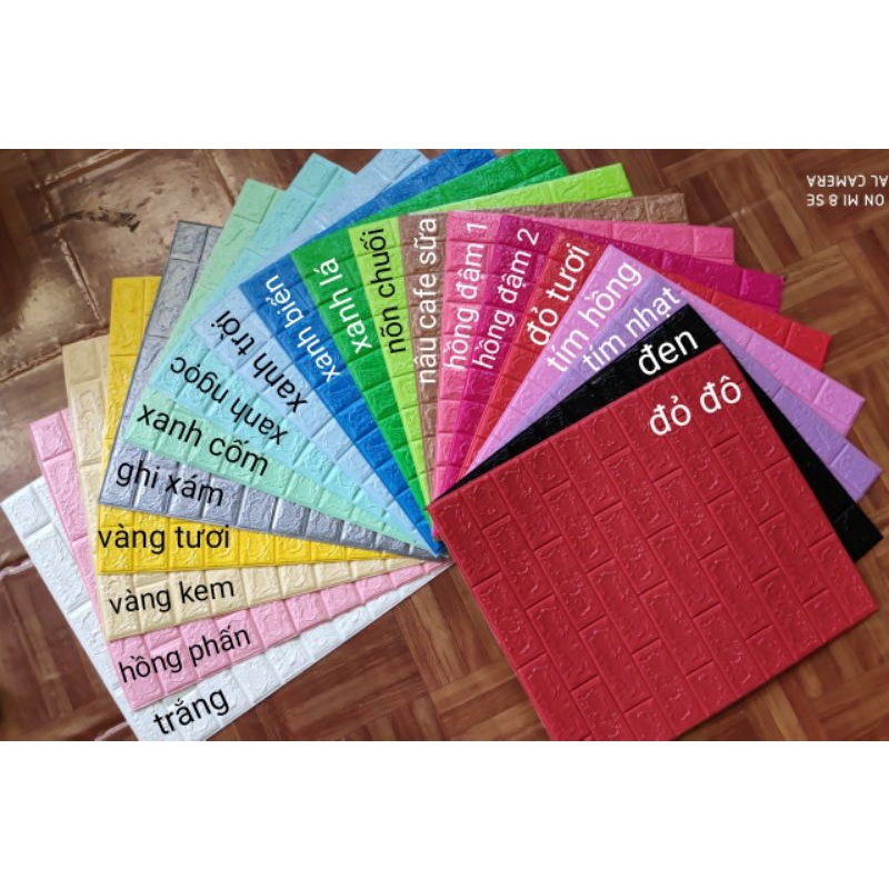 XỐP DÁN TƯỜNG 3D GIẢ GẠCH CÓ KEO SẴN KHỔ LỚN 70x77cm GIÁ TỐT