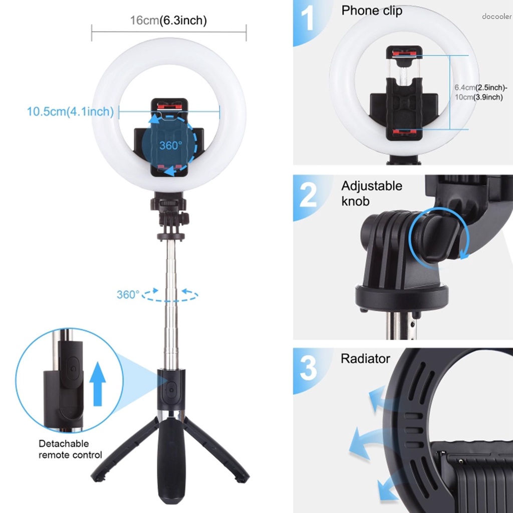 Puluz Gậy Ba Chân Có Đèn Led Hỗ Trợ Chụp Ảnh Selfie | BigBuy360 - bigbuy360.vn