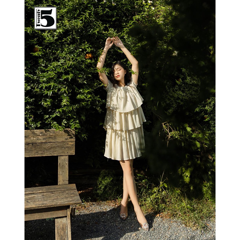 Đầm váy nữ dáng suông babydoll 3 tầng xòe cổ vuông Twentyfive MT8